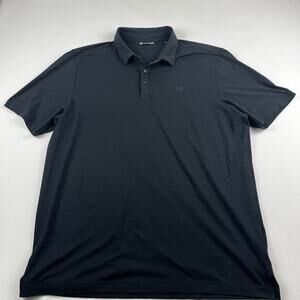 Travis Mathew Mens XL Polo Golf Shirt Black Short Sleeve Lightweight Outdoors